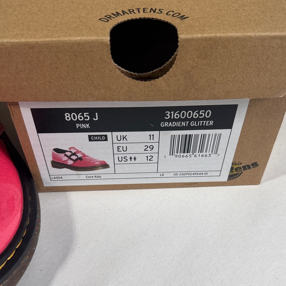 Dr. Martens Kids Dual-Tone Pink Mary Jane with sparkly sole Girls size 12 Pink - Picture 12 of 13